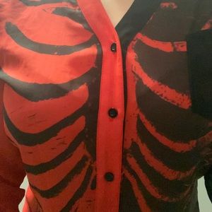 Black and Red button down.